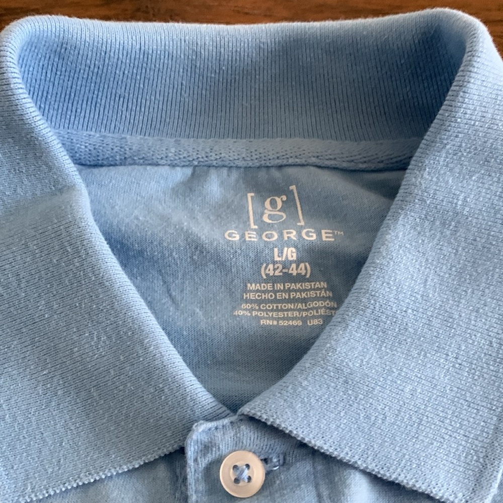 George men’s light blue polo - Picture 2 of 4